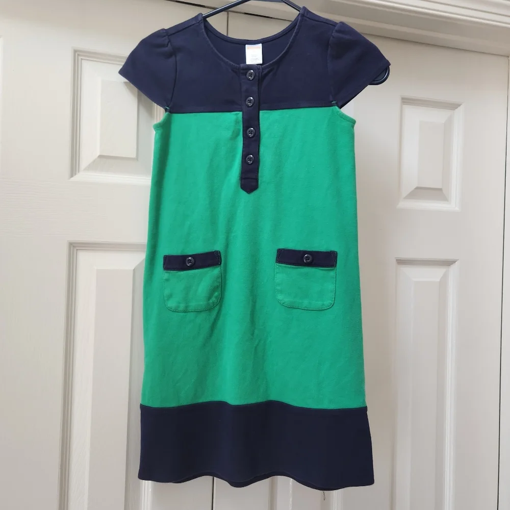 GYMBOREE Green Navy Colorblock Dress